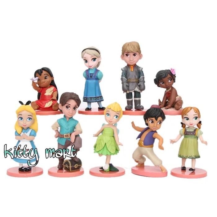 Chibi Bộ 9 Tấm Lót Bàn Ăn In Hình Nhân Vật Trong Phim Hoạt Hình Moana Elsa Anna Aladin Tinkerbell