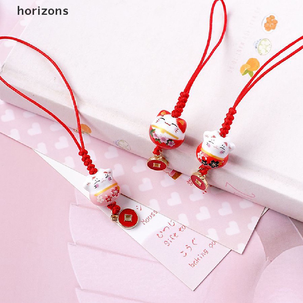 [horizons] Móc Khóa Điện Thoại / Chìa Khóa Hình Mèo May Mắn Nhật Bản (h)