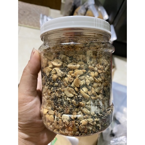 Hộp 500gr Muối lạc vừng đen rang xay ăn chay, ăn kiêng nhà làm ngon đảm bảo