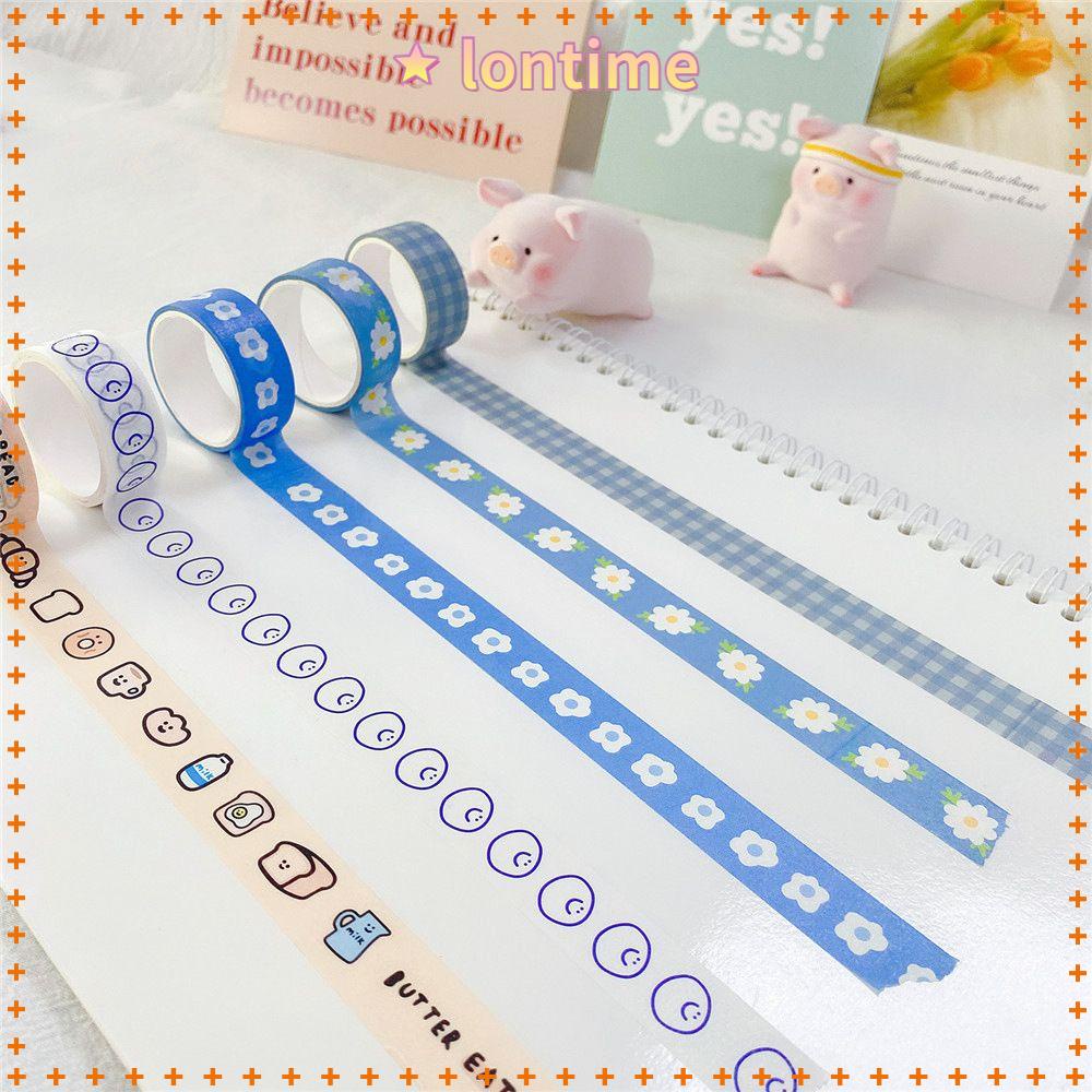Cuộn băng keo giấy washi họa tiết hoạt hình nhiều màu sắc trang trí sổ tay DIY