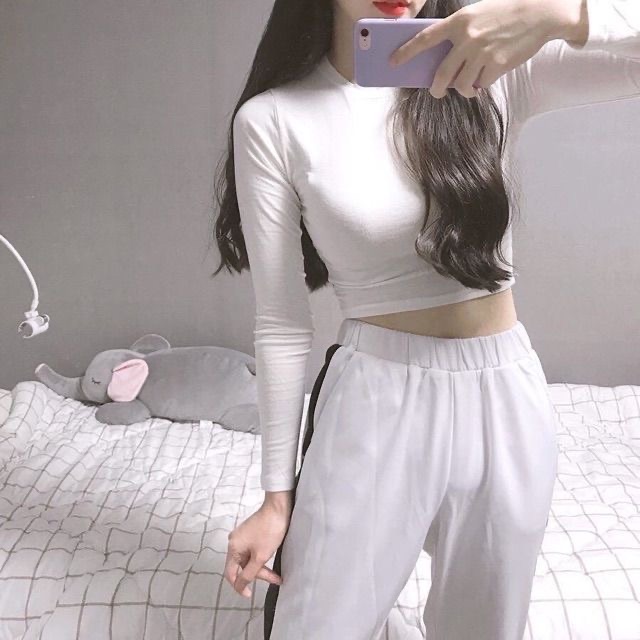 áo croptop nữ dài tay áo thun nữ dáng croptop dài tay cá tính