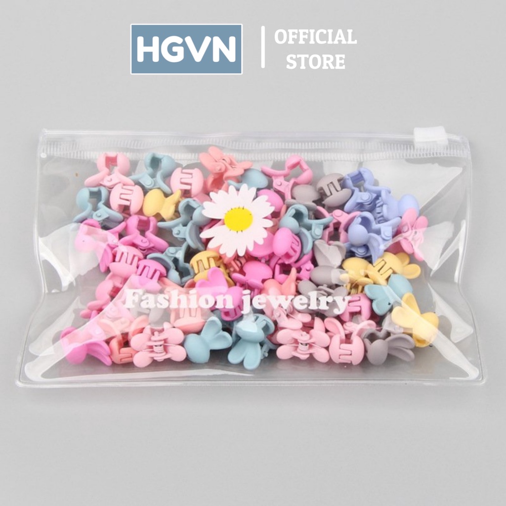 30 Cái / Túi Kẹp Toc Mini HGVN Dễ Thương Trái Tim Hoa Vương Miện Động Vật Đầy Màu Sắc Ngọt Ngào Cho Bé #75