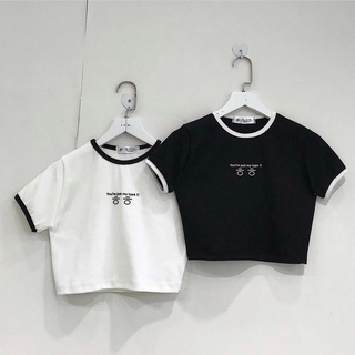 Áo croptop nữ tay ngắn thêu chữ You're just my type cao cấp dưới 60kg COCA 112