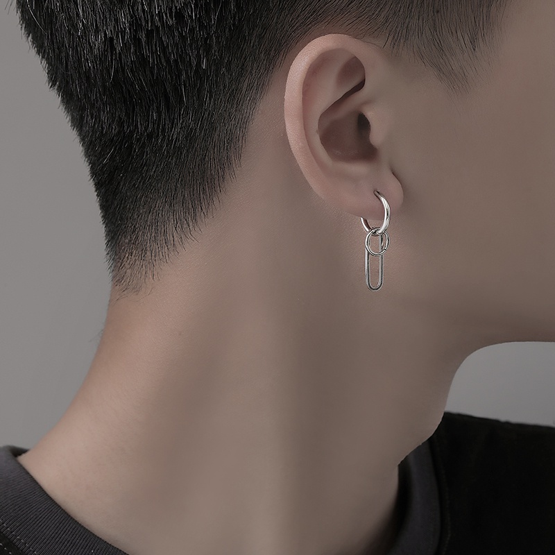 Khuyên tai hình kẹp giấy phong cách hiphop cá tính 19A1612