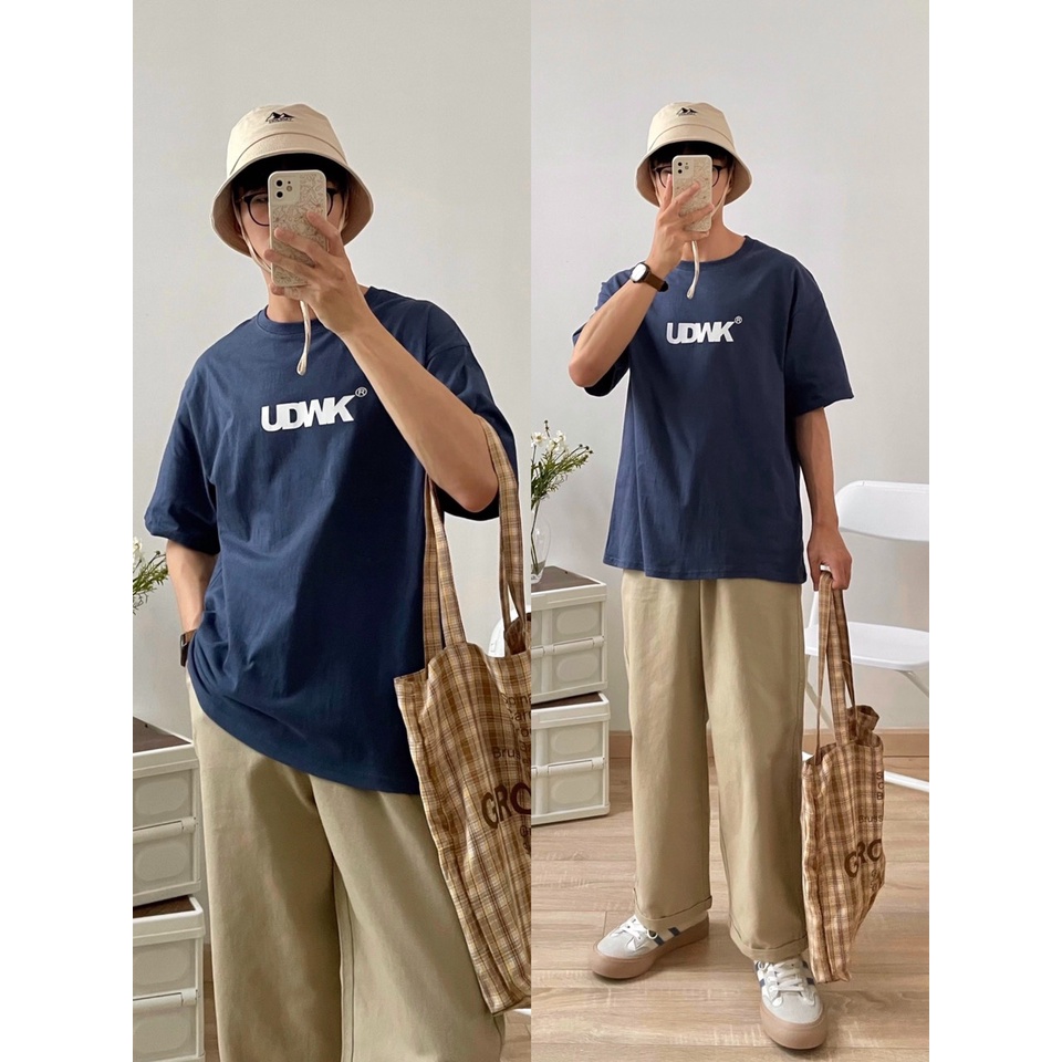 NOBITA HOME - Áo thun tay ngắn 100% cotton in chữ UDWK 7699