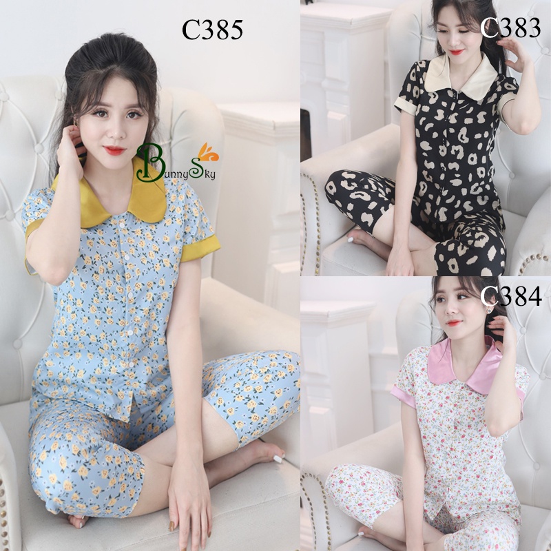 Đồ bộ nữ, quần áo nữ mặc nhà, đồ bộ mặc nhà kẻ caro thô mềm mịn