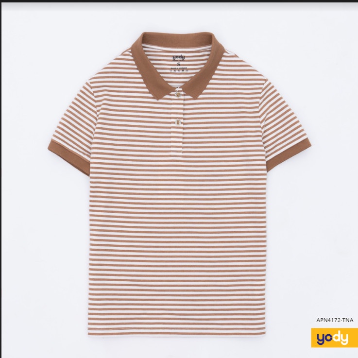 Áo phông polo YODY kẻ nữ Melange trẻ trung và vô cùng năng động - APN4172 | BigBuy360 - bigbuy360.vn