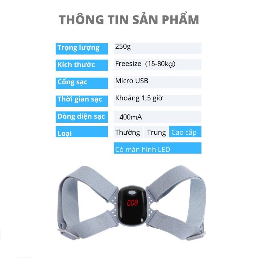 🤞Bảo Hành 12 Tháng🤞 Đai chống gù lưng trẻ em, trang bị cảm biến thông minh rung khi ngồi sai tư thế, thế mới 2022