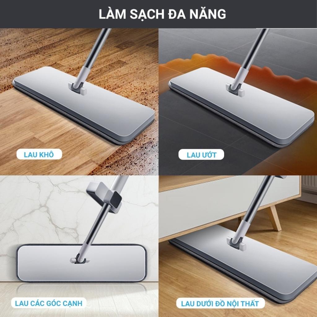 Cây lau nhà tự vắt thông minh bàn lau cỡ lớn đầu xoay 360 độ tiện dụng