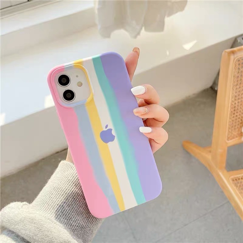 Đã có iphone 12 🌸 - Ốp lưng chống bẩn màu cầu vồng full 4 cạnh