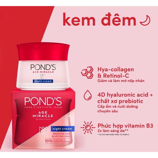 Combo kem ponds 50g ngăn ngừa lão hoá ngày và đêm