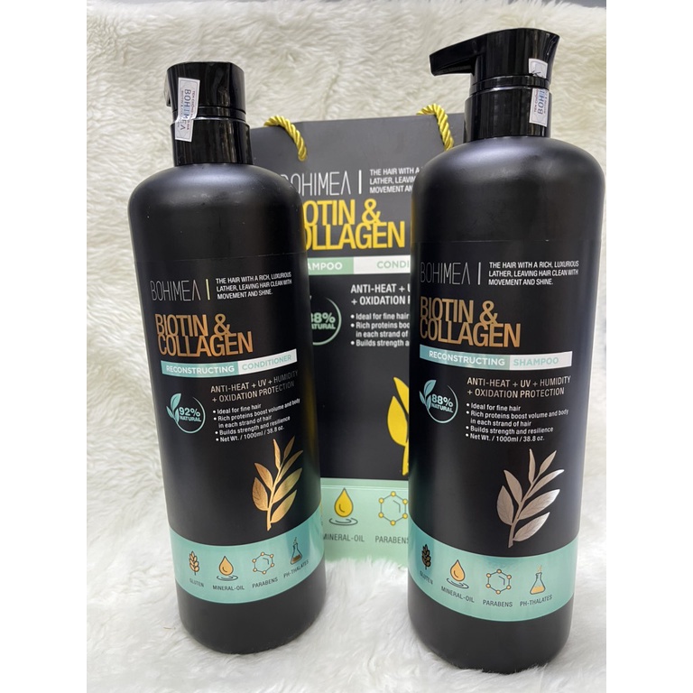 Dầu gội xả phục hồi dưỡng tóc chuyên sâu Biotin Collagen Bohimea