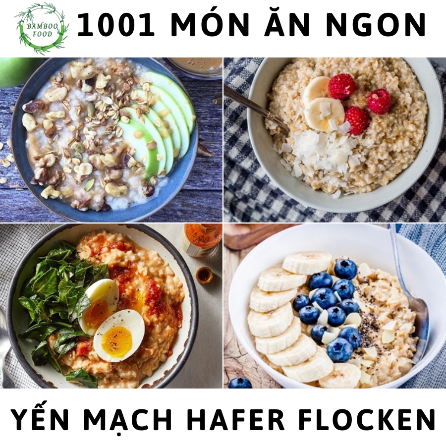 1Kg Yến Mạch Cán Dẹt Cán Vỡ Hafer Flocken, Yến Mạch Giảm Cân, Ăn Kiêng, Keto