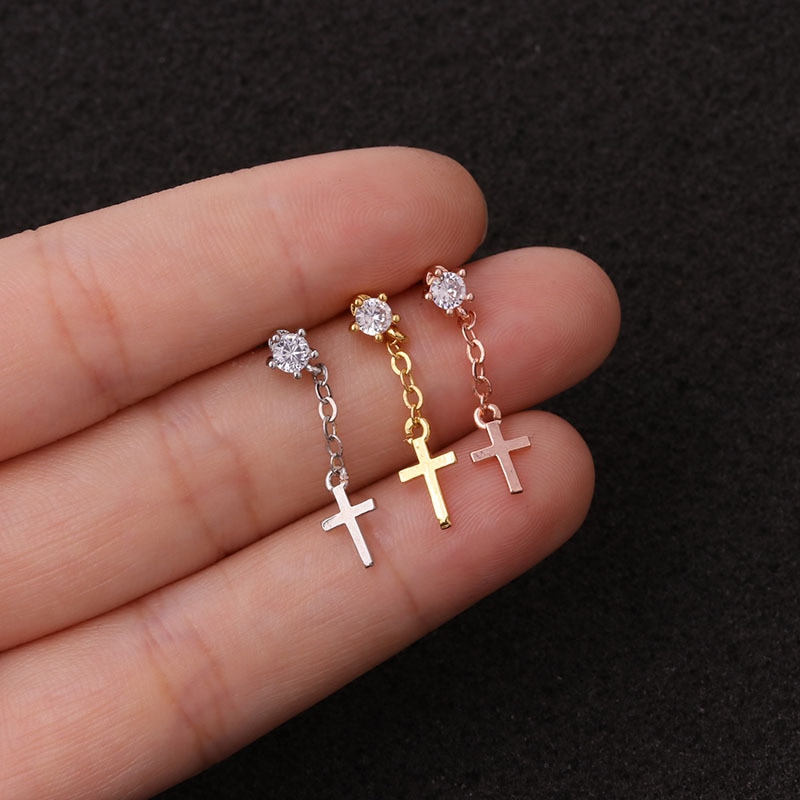 1 Khuyên Tai Dáng Dài Bằng Thép Không Gỉ Thời Trang Cho Nữ