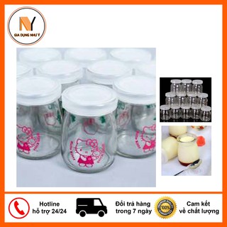 Bộ 12 Hũ Thủy Tinh Làm Sữa Chua Dung Tích 100ml và 200ml, Hàng Đẹp