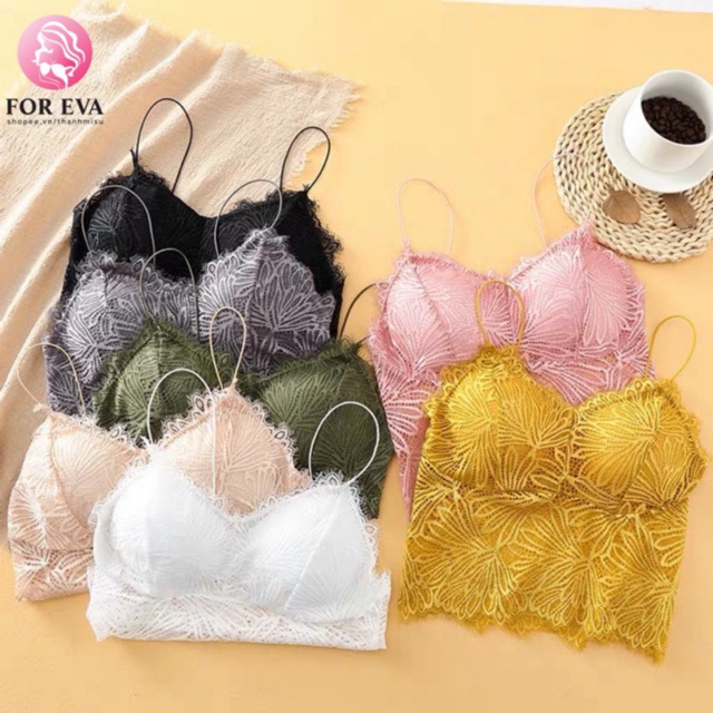 Áo bra ren 2 dây cao cấp dáng lửng ms 8823
