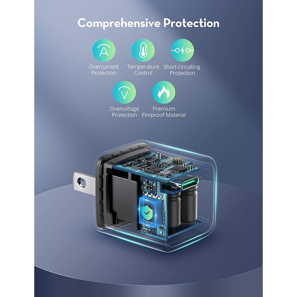 [ KHÔNG HỘP ] Củ Sạc Nhanh Ravpower RP-PC150 20W, Sạc Nhanh PD, QC3.0, PPS - ACSTORE