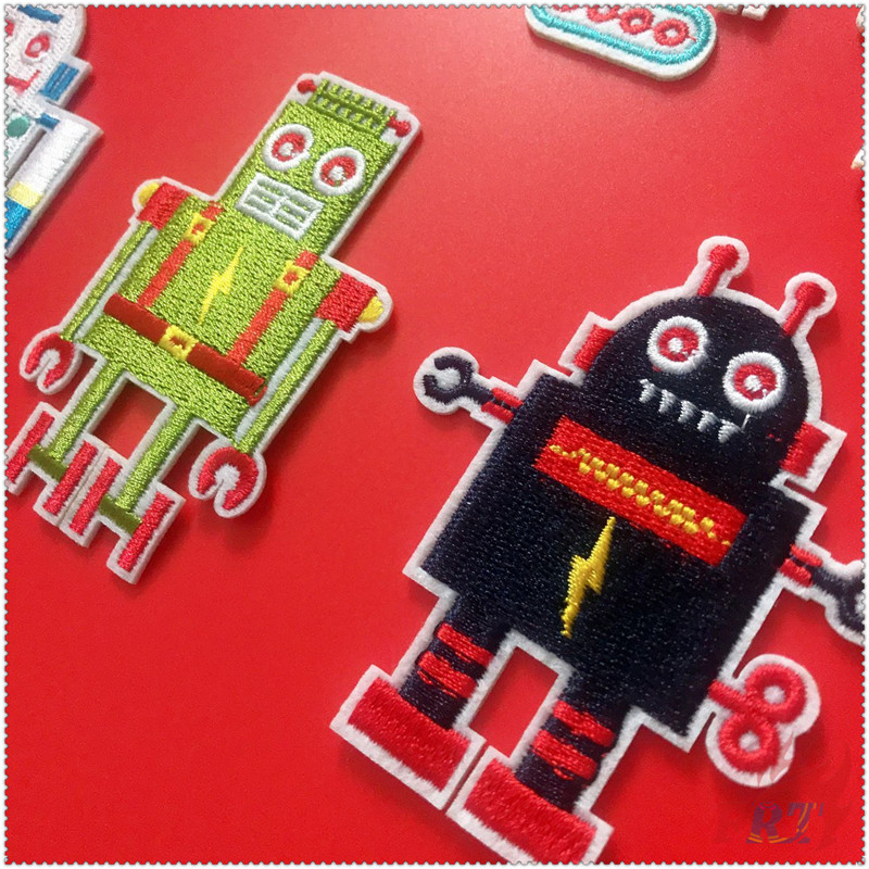 1 Sticker Ủi Thêu Hình Rô Bốt