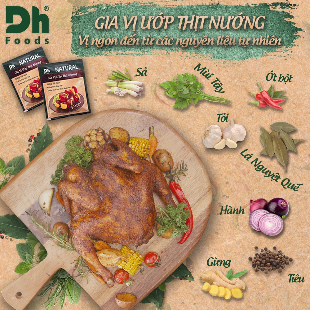 Gia Vị Ướp Thịt Nướng Natural Dh Foods Gói 10G - Gia Vị Việt Chính Hãng