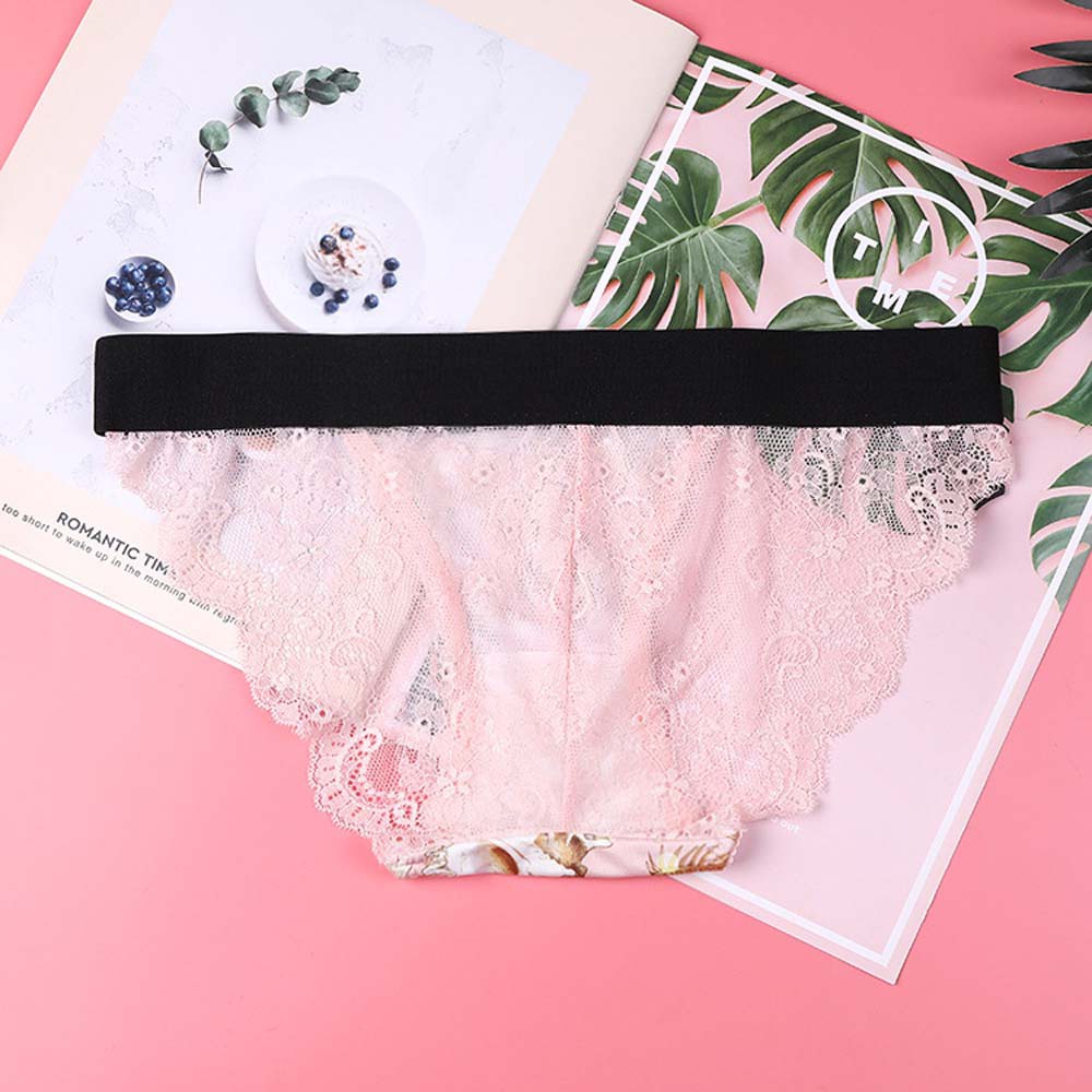 Quần Lót Cotton Phối Ren Thoáng Khí Họa Tiết Hoa Quyến Rũ Cho Nữ