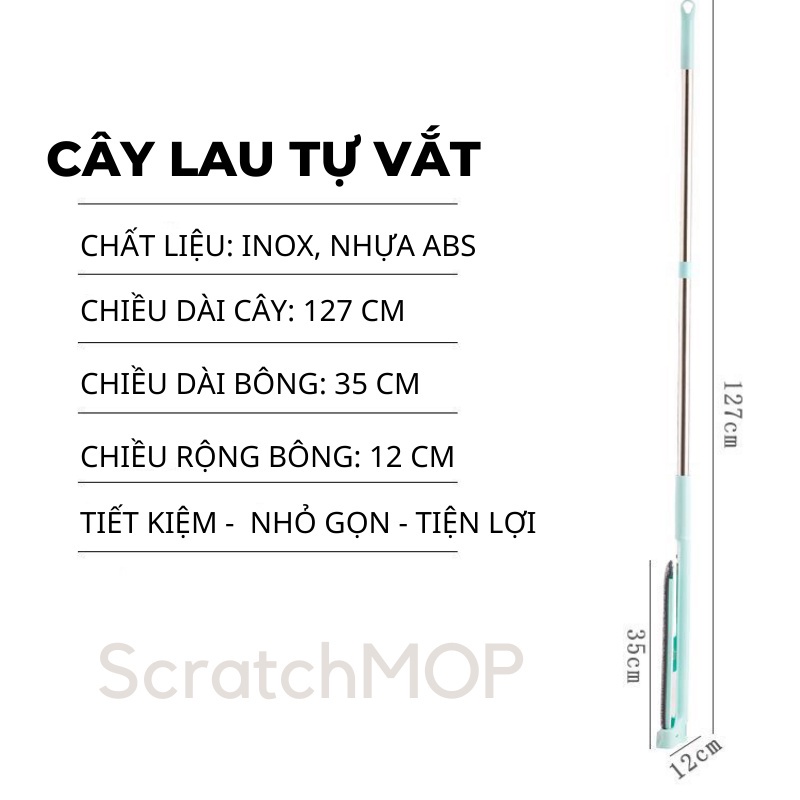 Cây Lau Nhà Tự Vắt Thông Minh 2 In 1 Spin Mop Chổi Lau Nhà Tự Vắt Cao Cấp Tặng Kèm 2 Bông Lau