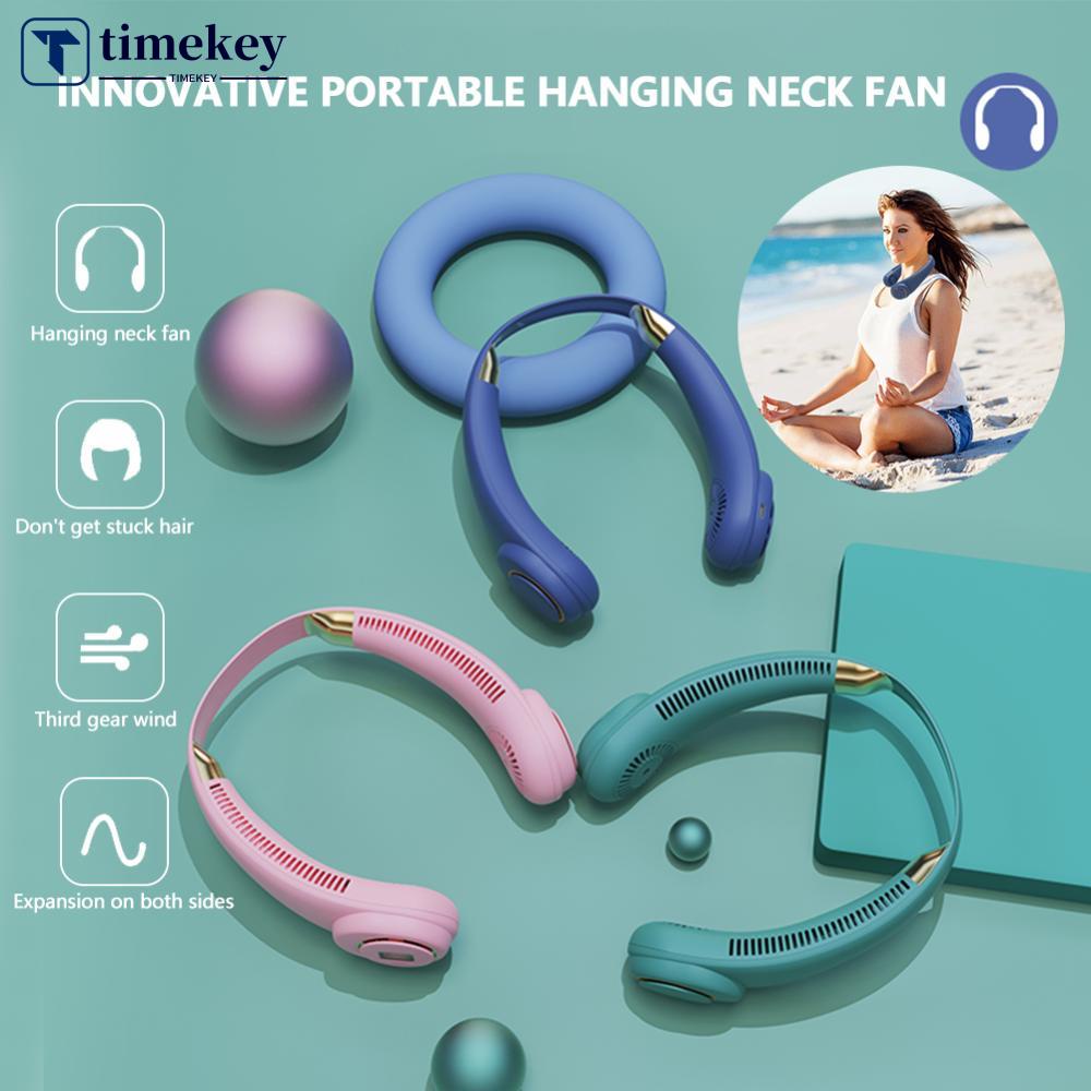 Timekey Quạt Làm Mát Thể Thao Không Cánh Mini 4000mah Đeo Cổ Có Thể Sạc Lại H6Q9
