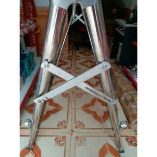 Võng xếp inox sáng bóng (khung tròn)