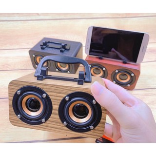Loa bluetooth vân giả gỗ cổ điển - size mini nhỏ