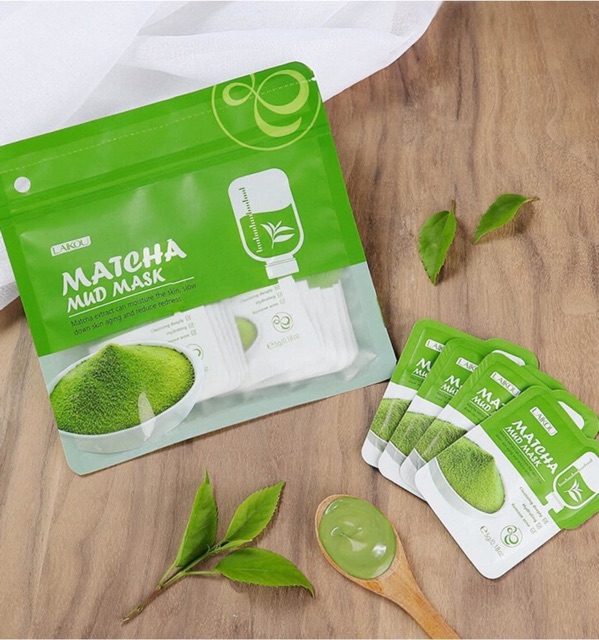 Mặt nạ bùn Trà xanh matcha Laikou làm sạch sâu kiểm soát dầu loai bỏ mụn đầu đen (5g*12 gói ) | Thế Giới Skin Care