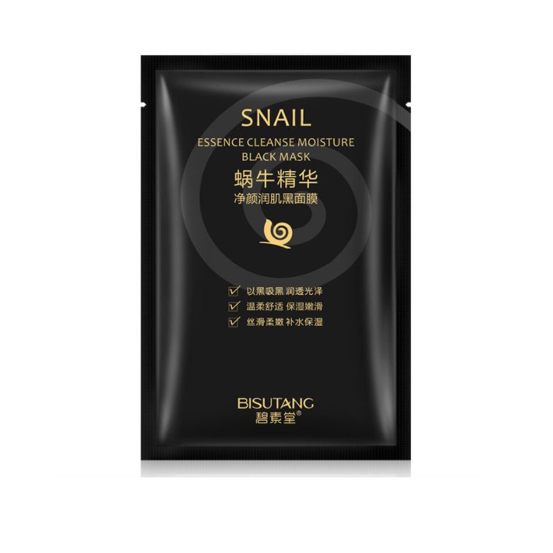 Mặt nạ Bisutang Snail Black Mask -  Se khít lỗ chân lông và Dưỡng ẩm làm sáng da