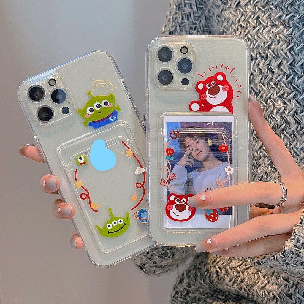 Ốp Điện Thoại Chống Sốc Hình Gấu Và Người Ngoài Hành Tinh Cho iPhone 14 / 13 / 12 / 11 / X / 8 / 7P