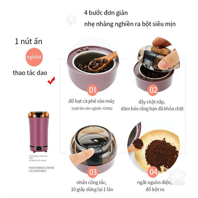 Máy xay coffe, hạt ngũ cốc máy xay bột khô cắm điện trực tiếp