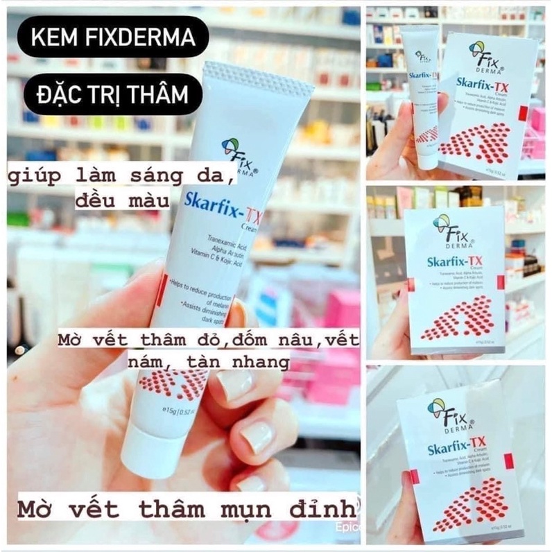 [Chính hãng] Kem dưỡng da mờ thâm mụn, nám tàn nhang Fixderma Skarfix - TX cream 15gr