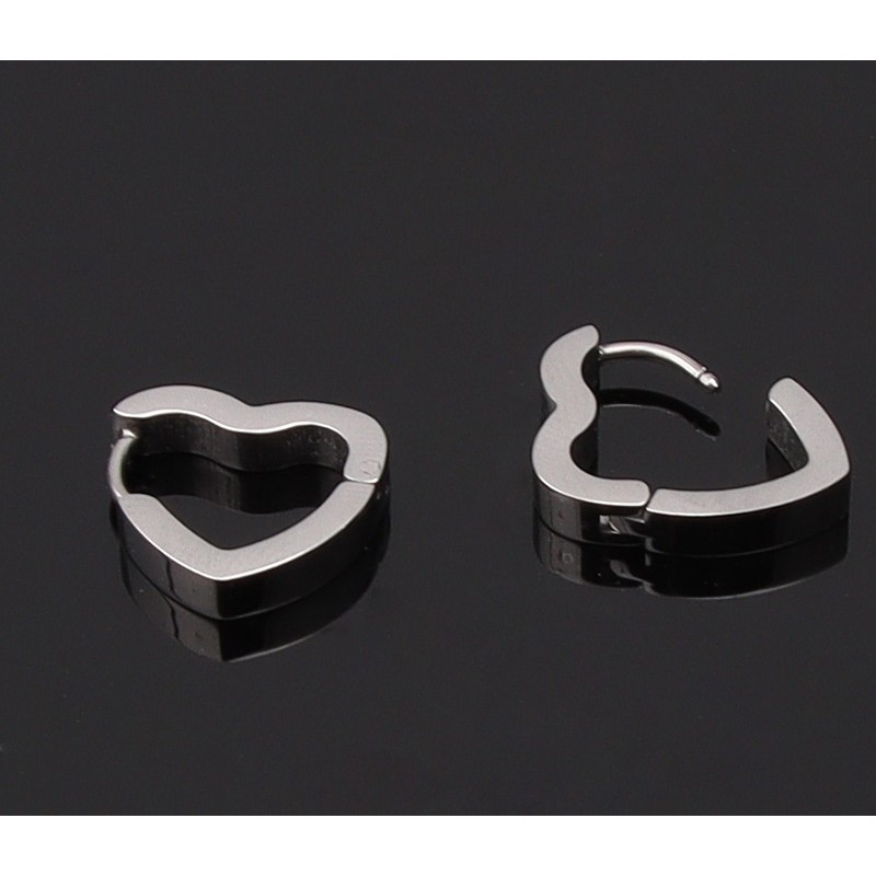 Khuyên titan Trái tim gập đúc Brk Heart cá tính