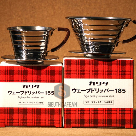 PHỄU PHA CÀ PHÊ KALITA WAVE 155 DRIPPER STAINLESS STEEL – JAPAN