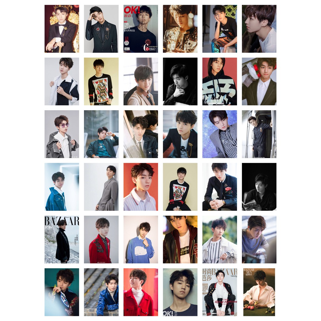 Lomo card 36 ảnh thành viên TFBOYS - Vương Tuấn Khải Karry Wang Magaizne