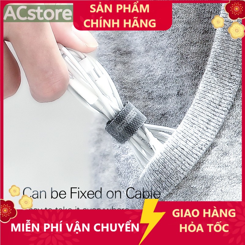 Cáp dán xé cuốn gọn dây sạc dây tai nghe dây điện dây cáp UGREEN Cao cấp Cable Tie Wire Winder Nylon Tape 14cm  ACstore