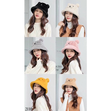 Nón mũ bo tròn lông mềm hình GẤU siêu cute thời trang cá tính ( hàng QC )