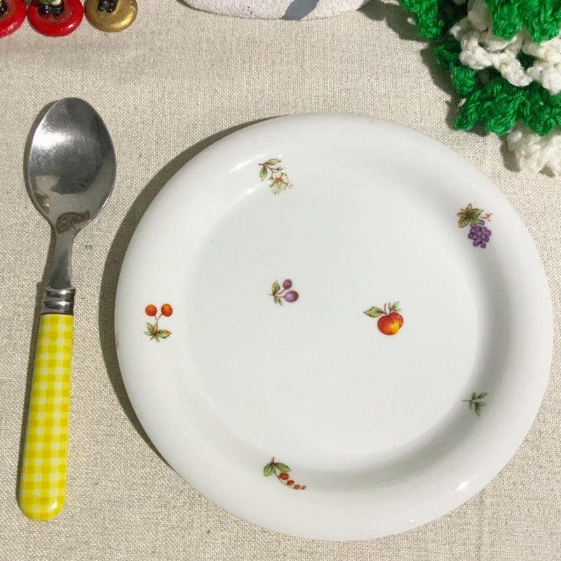 Dĩa sứ Nhật Bản hoa trái cây - gốm sứ hoạt hình dễ thương
