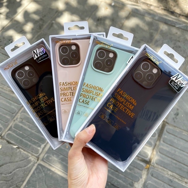 Ốp lưng Mutural màu Silicon chống bẩn iPhone 13, 13 Pro, 13 Pro Max mềm mịn màu siêu đẹp