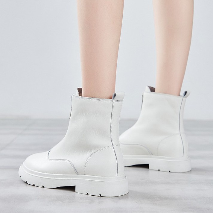 Giày baby nữ SS21  Cổ cao đế tăng chiều cao 4cm bằng da - trắng và đen | BigBuy360 - bigbuy360.vn