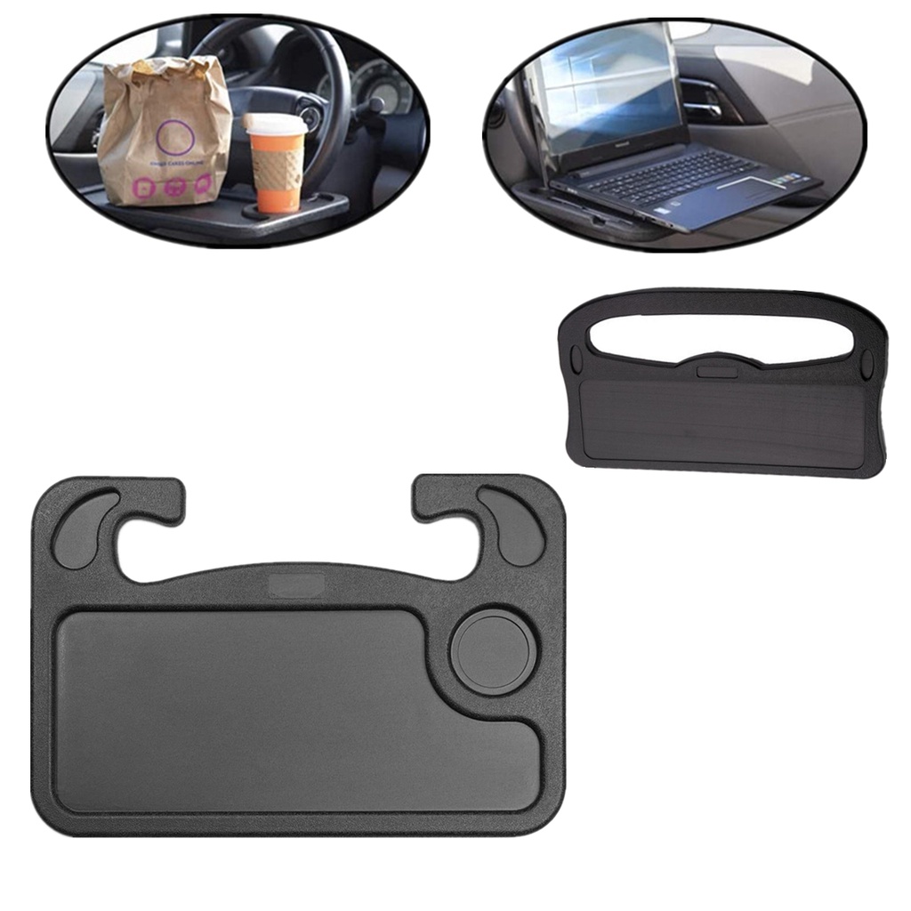 Vô lăng Khay đựng thức ăn trên ô tô Khay đựng đồ ăn / Laptop / Bàn / iPad / Máy tính xách tay Bảng treo trên vô lăng ô tô, phụ kiện ô tô cho hầu hết các loại xe Màu đen
