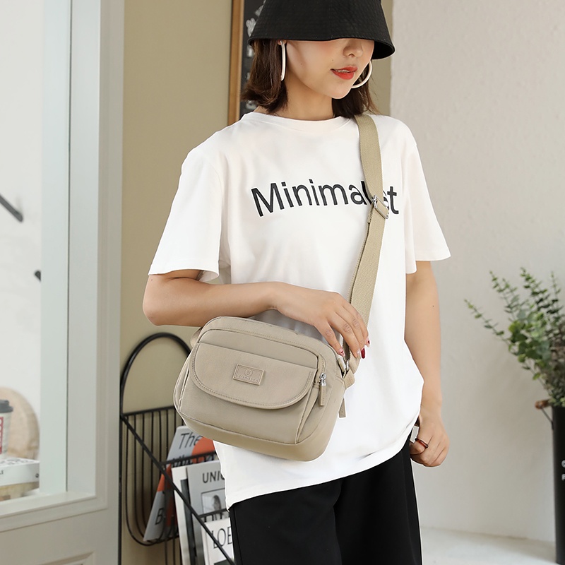 Túi Đeo Chéo Hình Vuông Nhỏ Thiết Kế Nhiều Ngăn Phong Cách Hàn Quốc Mới