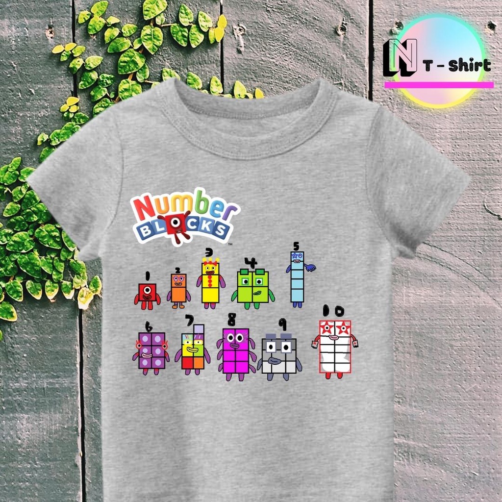 Áo thun cho bé trai và bé gái in hình hoạt hình Number Blocks dễ thương, chất liệu cotton mềm mịn thoáng mát NTShirt 03