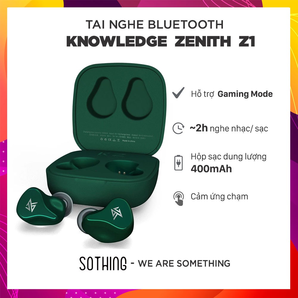 [Mã ELMS4 giảm 7% đơn 500K] Tai Nghe Bluetooth Knowledge Zenith KZ Z1 ( Có Hỗ Trợ Chế Độ Gaming Mode) - Hàng Chính Hãng