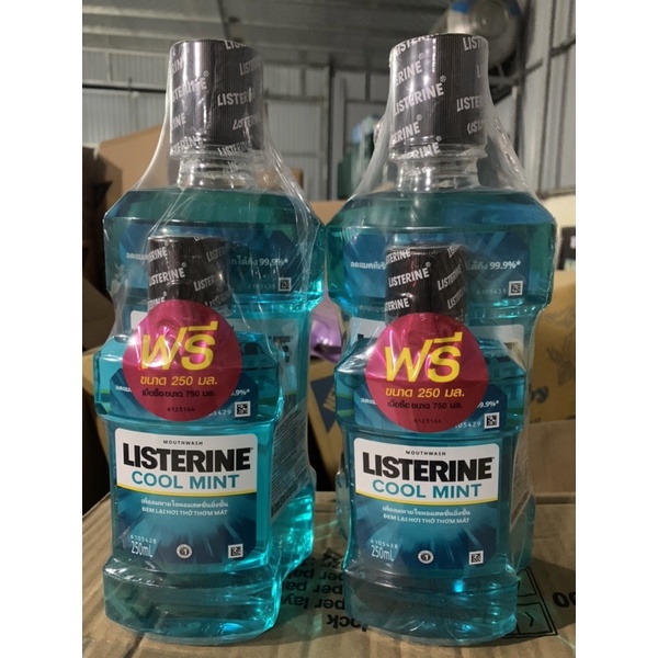 Bộ Đôi Nước Súc Miệng LISTERINE CooL MiNT Thái Lan (chai750ml+250)