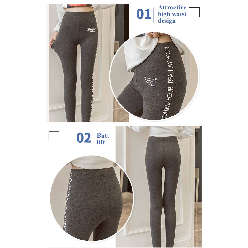 Quần legging cotton cạp cao siêu co giãn mềm mịn