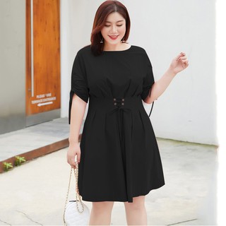 Đầm cổ tròn vạt chéo khóa - VBEO228