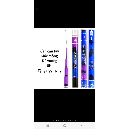 Cần câu tay 8H Giấc Mộng Đế Vương siêu khoẻ tặng ngọn