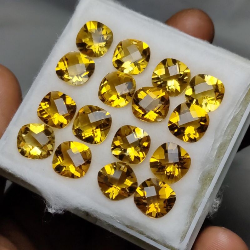 Đá Thạch Anh Tím Tự Nhiên Màu Vàng 10x10mm